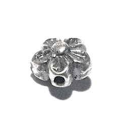 Sterling Silver Flower Bead Charm 7 mm 1 gram ID # 6435