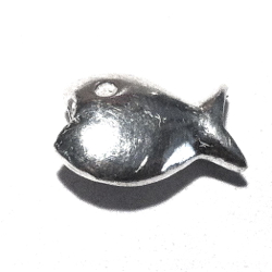 Sterling Silver Fish Bead Charm 13 mm 1.5 gram ID # 6439