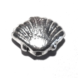 Sterling Silver Shell Bead Charm 12 mm 2 gram ID # 6440