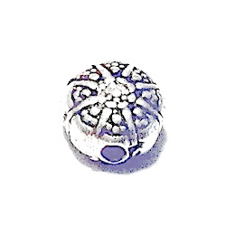 Sterling Silver Patterned Bead Charm 7 mm 1.7 gram ID # 6442