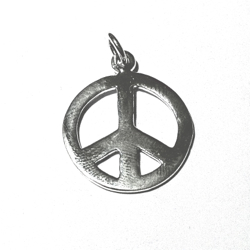 Sterling Silver Peace Charm Pendant 25 mm 2.9 gram ID # 6449