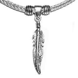 Sterling Silver Thematic Charm Bracelet Feather 8.5 gram ID # 6603