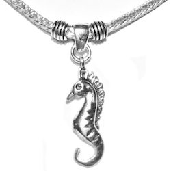Sterling Silver Thematic Charm Bracelet Seahorse 9.5 gram ID # 6611
