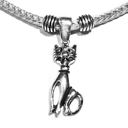 Sterling Silver Thematic Charm Bracelet Cat 9 gram ID # 6614