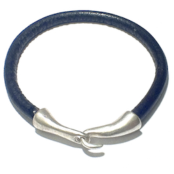 5 mm Leather Bracelet with Sterling Silver ID # 6615