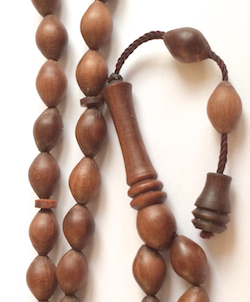 Cherry Wood Tasbih Islamic Prayer Beads 10x7 mm ID # 6688