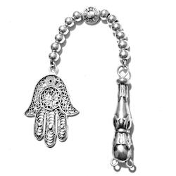 Sterling silver tasbih top with imame and hamsa 11+ gram 14 cm ID # 6717