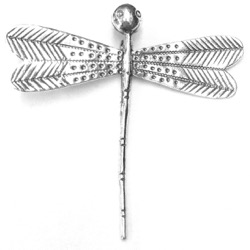 Sterling Silver Charm Pendant Giant Dragonfly 8x8 cm ID # 6864
