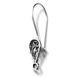 Pair of Sterling Silver Blank Fish Hook Earrings 25 mm 1 gram ID # 6890