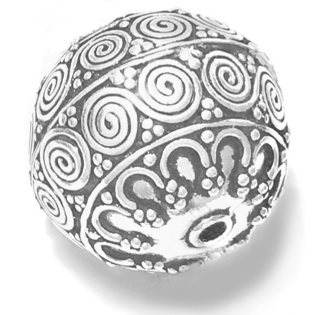 Sterling Silver Bead Ball 2 cm 8.6 gram ID # 1883 - Click Image to Close