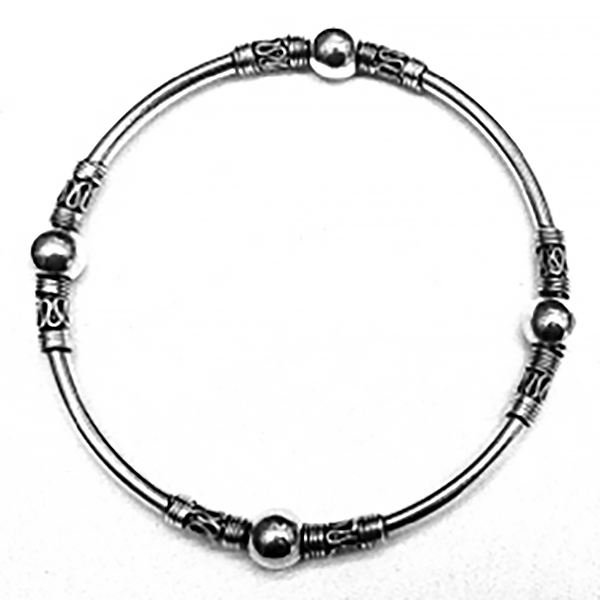 Full Sterling Silver Bangle Bracelet 15 gram ID # 2495 - Click Image to Close