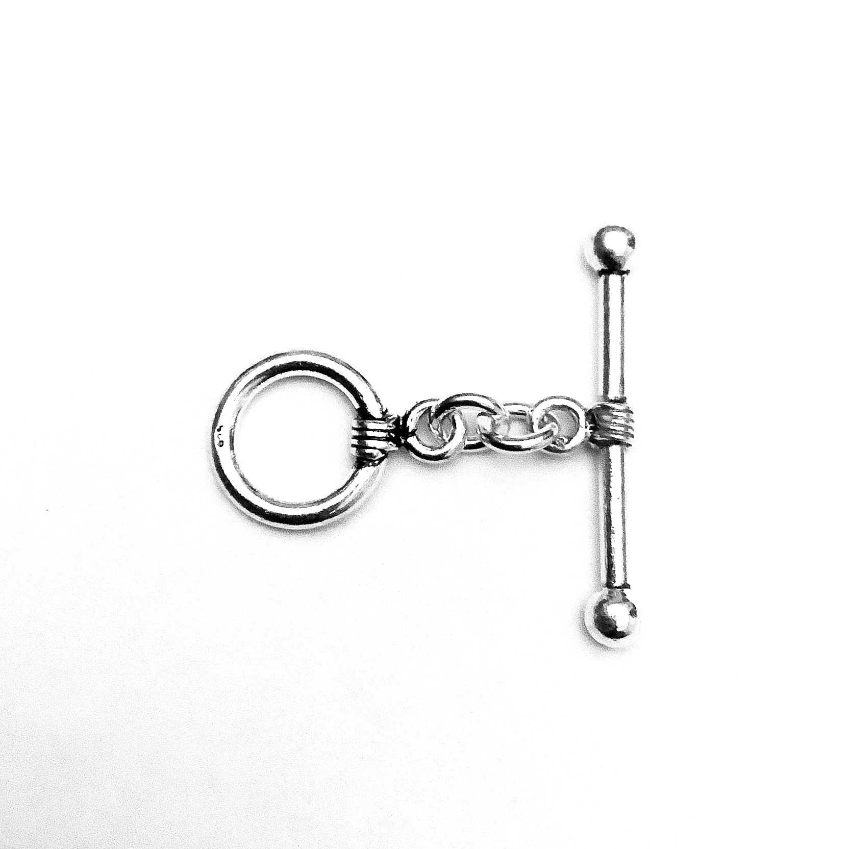 Sterling Silver Toggle Clasp 1 cm 2 gram ID # 2945 - Click Image to Close