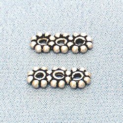 Lot of 2 Sterling Silver Triple Spacer 12 mm 1 gram ID # 2953 - Click Image to Close