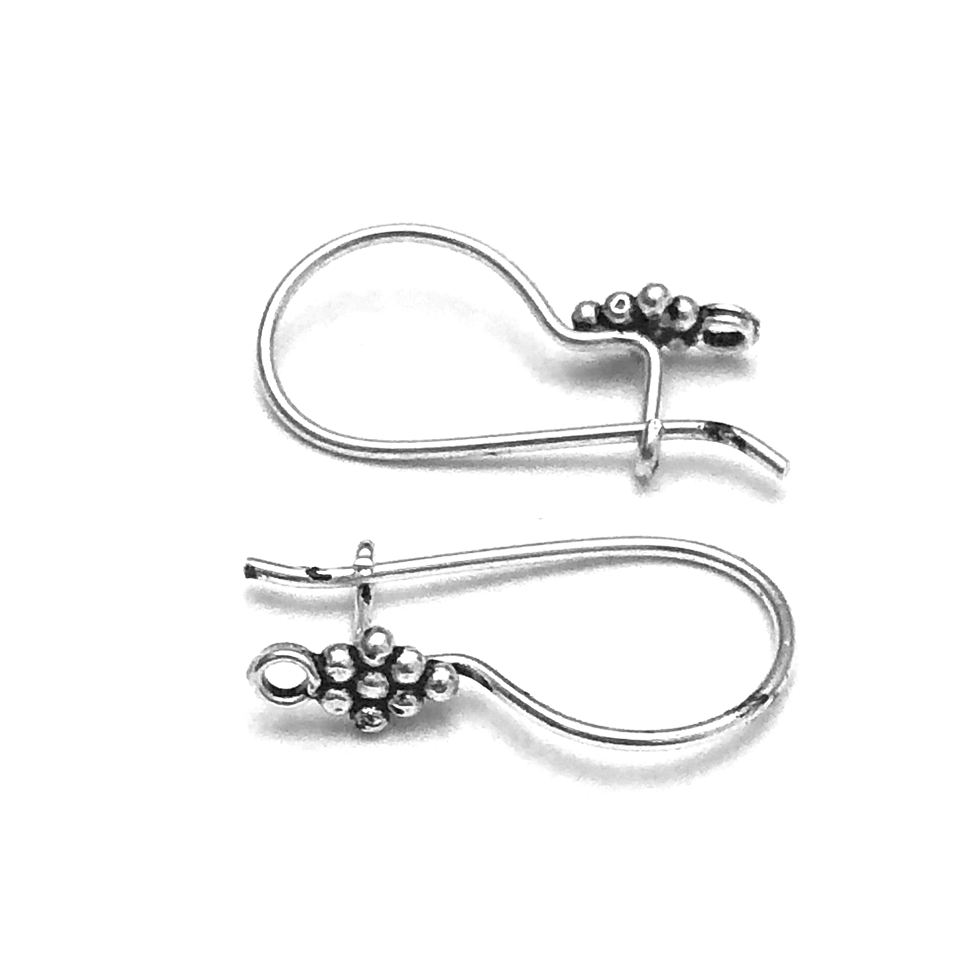 Pair of Sterling Silver Hook Blank Earrings 2 cm 1.3 gram ID # 2955 - Click Image to Close