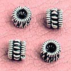 Lot of 3 Sterling Silver Spacer Beads Rondelle 5 mm 1.14 gram ID # 2972 - Click Image to Close