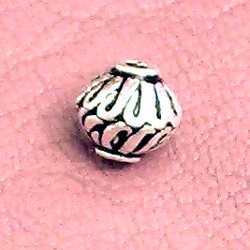 Lot of 2 Sterling Silver Beads Swirl 7 mm 1.2 gram ID # 2973 - Click Image to Close