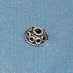 Lot of 2 Sterling Silver Bead Caps 5 mm 1 gram ID # 3004 - Click Image to Close