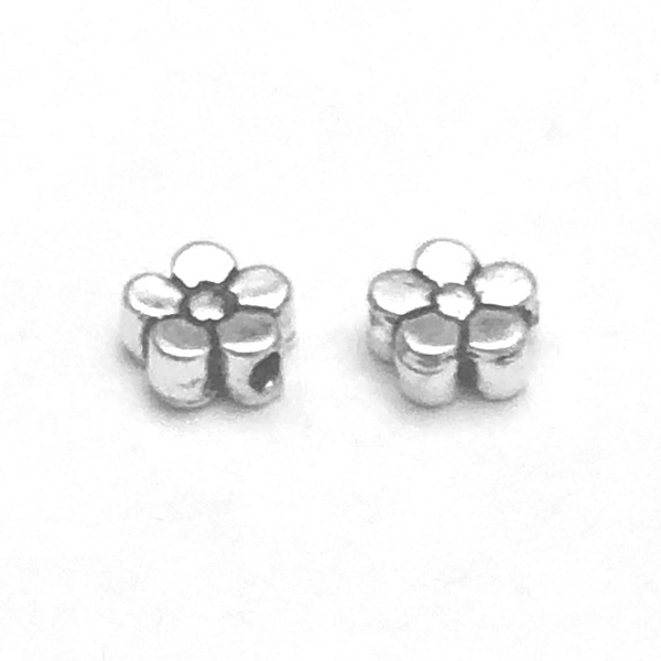 Lot of 2 Sterling Silver Bead Flat 7 mm 1.7 gram ID # 3016 - Click Image to Close
