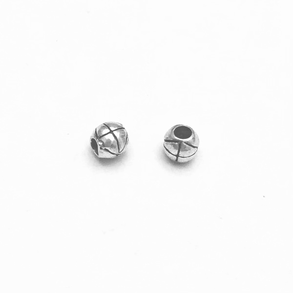 Lot of 3 Sterling Silver Bead 5 mm 1.2 gram ID # 3020 - Click Image to Close