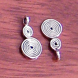 Sterling Silver Spiral Charm 15 mm 1.25 gram ID # 3056 - Click Image to Close