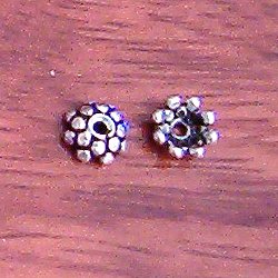 Lot of 2 Sterling Silver Bead Cap 7 mm 1 gram ID # 3071 - Click Image to Close