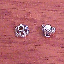 Lot of 4 Sterling Silver Bead Cap 7 mm 1.2 gram ID # 3072 - Click Image to Close