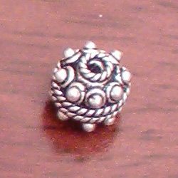 Sterling Silver Bead 8 mm 1 gram ID # 3081 - Click Image to Close