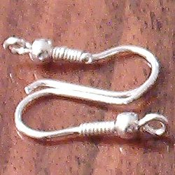 Pair of Sterling Silver Fish Hook Blank Earrings 2 cm 1 gram ID # 3118 - Click Image to Close