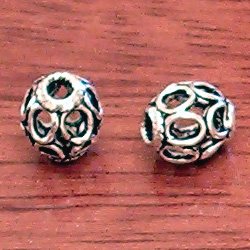 Lot of 2 Sterling Silver Bead 6 mm 1.2 gram ID # 3175 - Click Image to Close