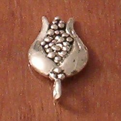 Lot of 2 Sterling Silver Charm Tulip 16 mm 1.2 gram ID # 3872 - Click Image to Close