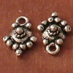 Lot of 2 Sterling Silver Charm Drop 12 mm 1 gram ID # 3876 - Click Image to Close