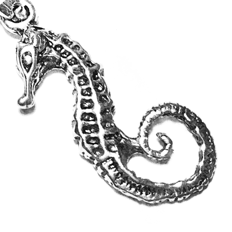 Sterling Silver Charm Sea Horse 21 mm 1.3 gram ID # 3934 - Click Image to Close