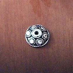 Lot of 2 Sterling Silver Bead Cap 1 cm 1.4 gram ID # 4024 - Click Image to Close