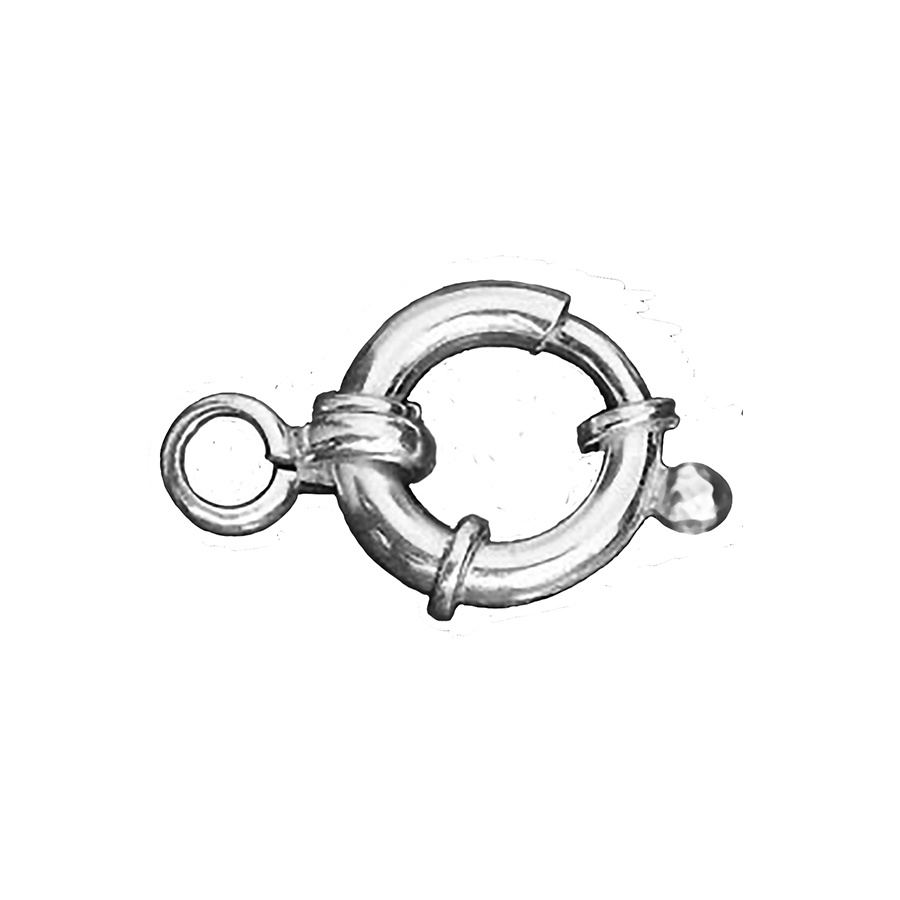 Sterling Silver Spring Ring Clasp 17 mm 3.4 gram ID # 4055 - Click Image to Close