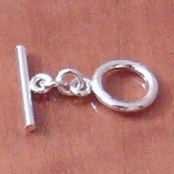 Lot of 2 Sterling Silver Toggle Clasp 12 mm 4.4 gram ID # 4082 - Click Image to Close