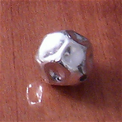 Sterling Silver Hammered Bead 12 mm 1.6 gram ID # 4169 - Click Image to Close
