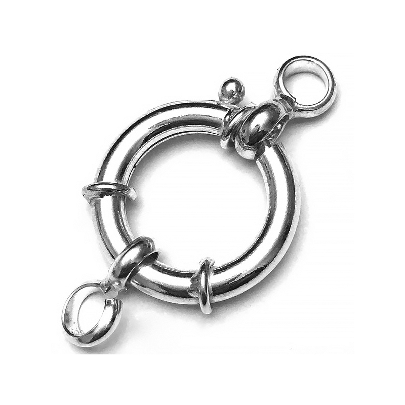 Sterling Silver Spring Ring Clasp 23 mm 5.5 gram ID # 4302 - Click Image to Close