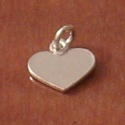 Sterling Silver Blank Label Tag for Marking Heart Charm 12 mm 1 gram ID # 4498 - Click Image to Close