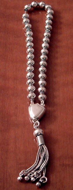 Full Sterling Silver Islamic Prayer Beads Tasbih 25 gram ID # 4540 - Click Image to Close