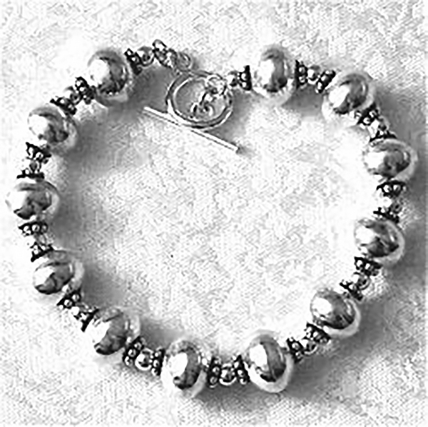 Full Sterling Silver Link Bracelet 24 gram ID # 4568 - Click Image to Close