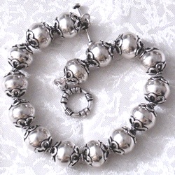 Full Sterling Silver Link Bracelet 33 gram ID # 4615 - Click Image to Close