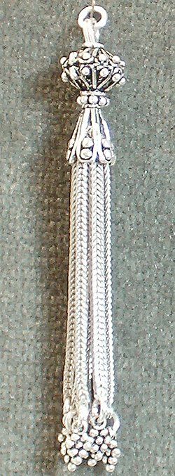 Turkish Sterling Silver Bead Tassel 65 mm 7 gram ID # 4674 - Click Image to Close