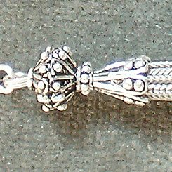 Turkish Sterling Silver Bead Tassel 65 mm 7 gram ID # 4674 - Click Image to Close