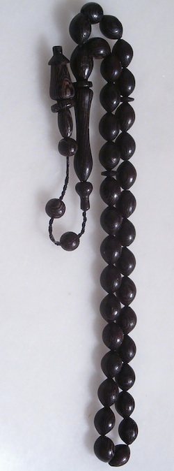Islamic Prayer Beads Wenge Tasbih w/Rings ID # 5526 - Click Image to Close