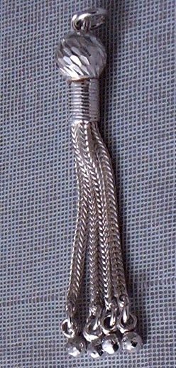 Turkish Sterling Silver Faceted Bead Tassel 5 cm 4 gram ID # 5595 - Click Image to Close
