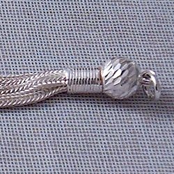 Turkish Sterling Silver Faceted Bead Tassel 5 cm 4 gram ID # 5595 - Click Image to Close