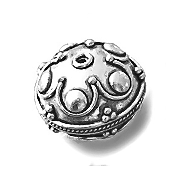 Sterling Silver Bead 2 cm 8 gram ID # 5658 - Click Image to Close