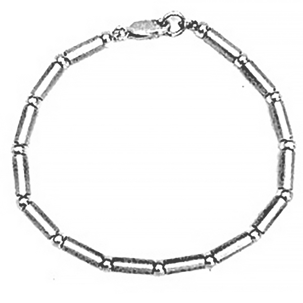 Full Sterling Silver Link Bracelet 9 gram satin finish ID # 5695 - Click Image to Close