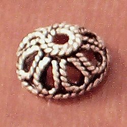 Lot of 2 Sterling Silver Bead Caps 1 cm 1.6 gram ID # 5708 - Click Image to Close