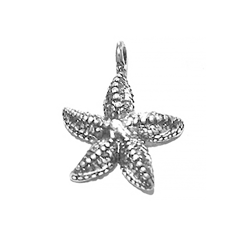 Sterling Silver Charm Starfish 2 cm 1.5 gram ID # 5779 - Click Image to Close